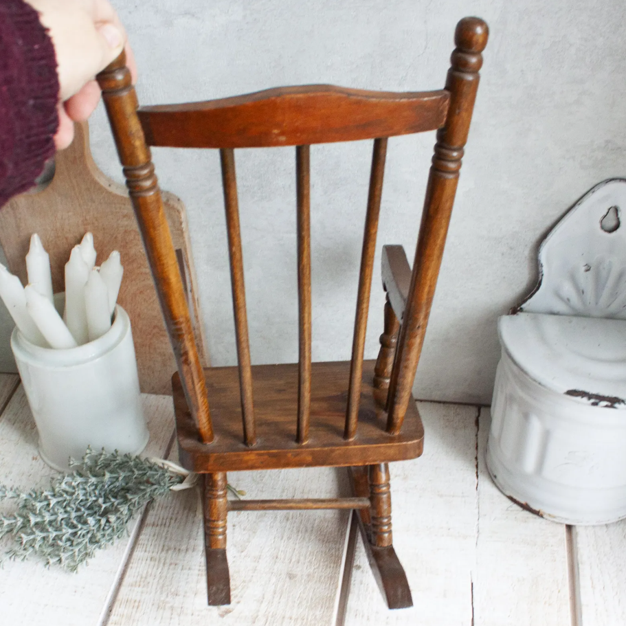 1/4 Scale Vintage French Miniature Rocking Chair – Dollhouse Furniture