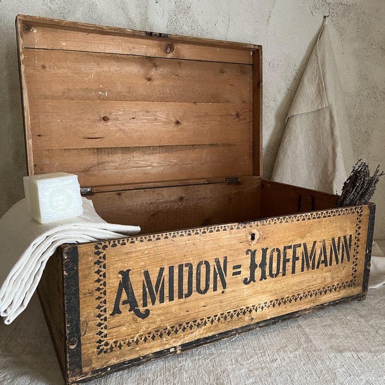 antique/アンティーク/France/ウッドボックス/トランク Antique French Wooden Trunk Box XL – AMIDON Hoffmann, France