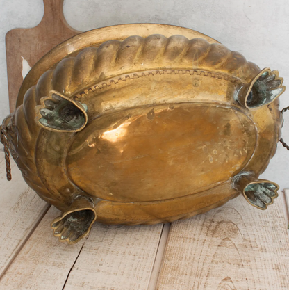 1800s Large Antique French Yellow Copper Planter – Napoléon I Era