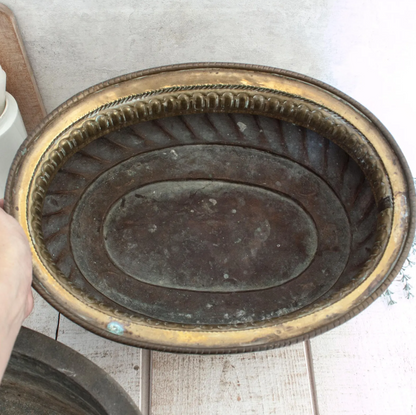 1800s Large Antique French Yellow Copper Planter – Napoléon I Era