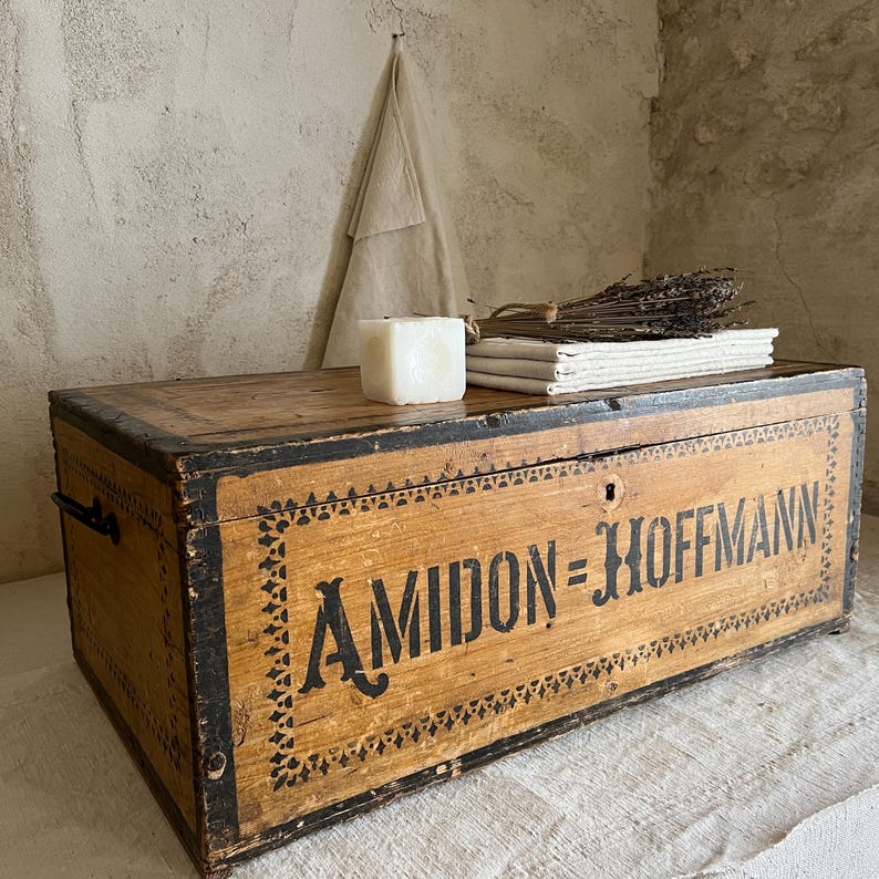 Antique French Wooden Trunk Box XL – AMIDON Hoffmann, France