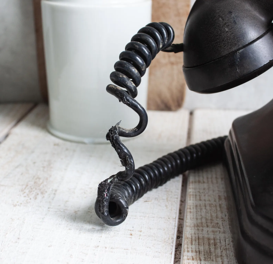Antique French Black Bakelite Desk Telephone – Vintage Rotary Phone