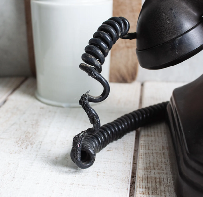 Antique French Black Bakelite Desk Telephone – Vintage Rotary Phone